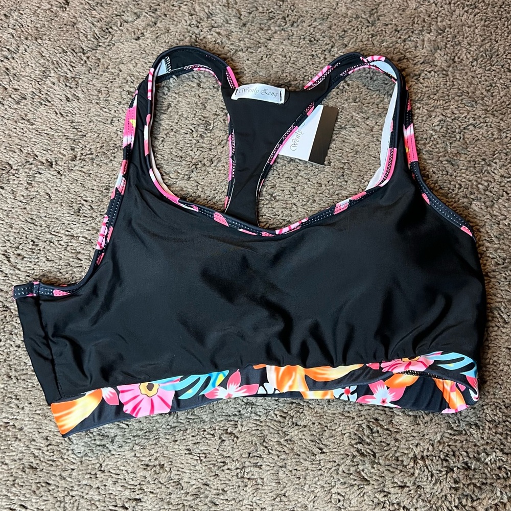 NWT Wenly Leng Racerback Top Bikini Swimsuit size medium A47